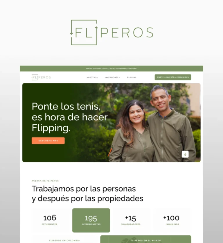 Diseño web desarrollado para Fliperos