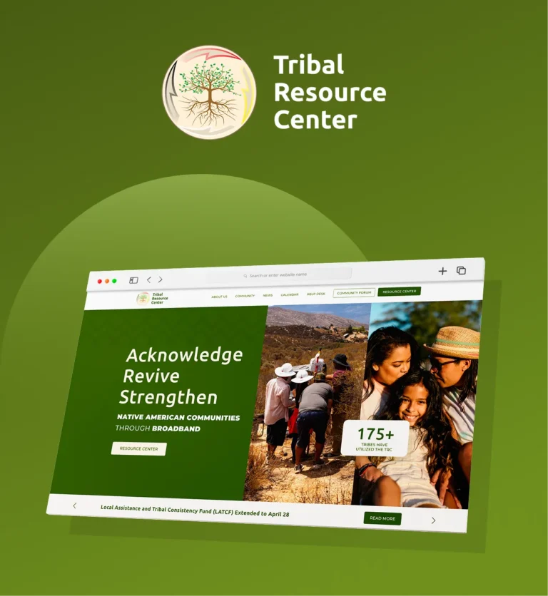 Diseño web desarrollado para Tribal Resource Center